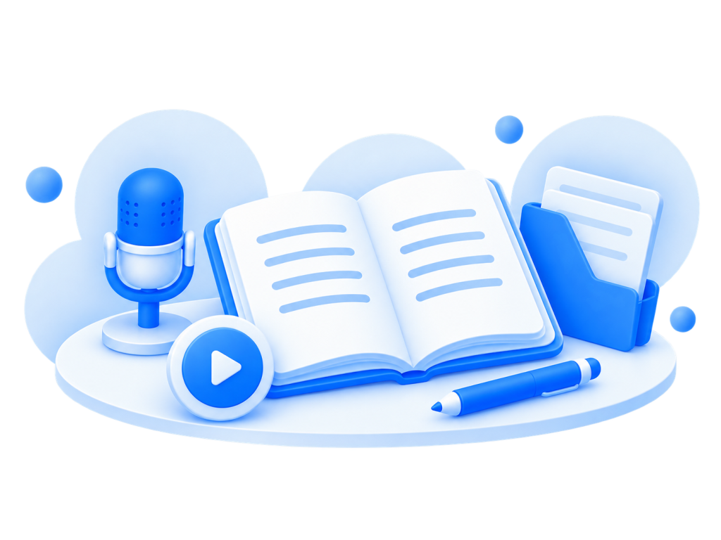 کتاب، میکروفون و ابزارهای تدریس آنلاین دانو